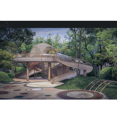Design Kids Outdoor Playground Park Outdoor Stainless Steel Slide Customized Outdoor Amusement Equipment