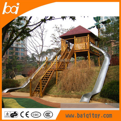 Outdoor Stainless Steel Slide on the Playground for Children and Adults Climbing Slide Combination