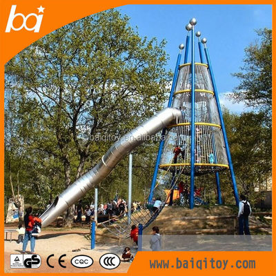Outdoor Stainless Steel Slide on the Playground for Children and Adults Climbing Slide Combination